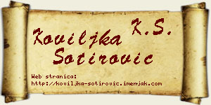 Koviljka Sotirović vizit kartica